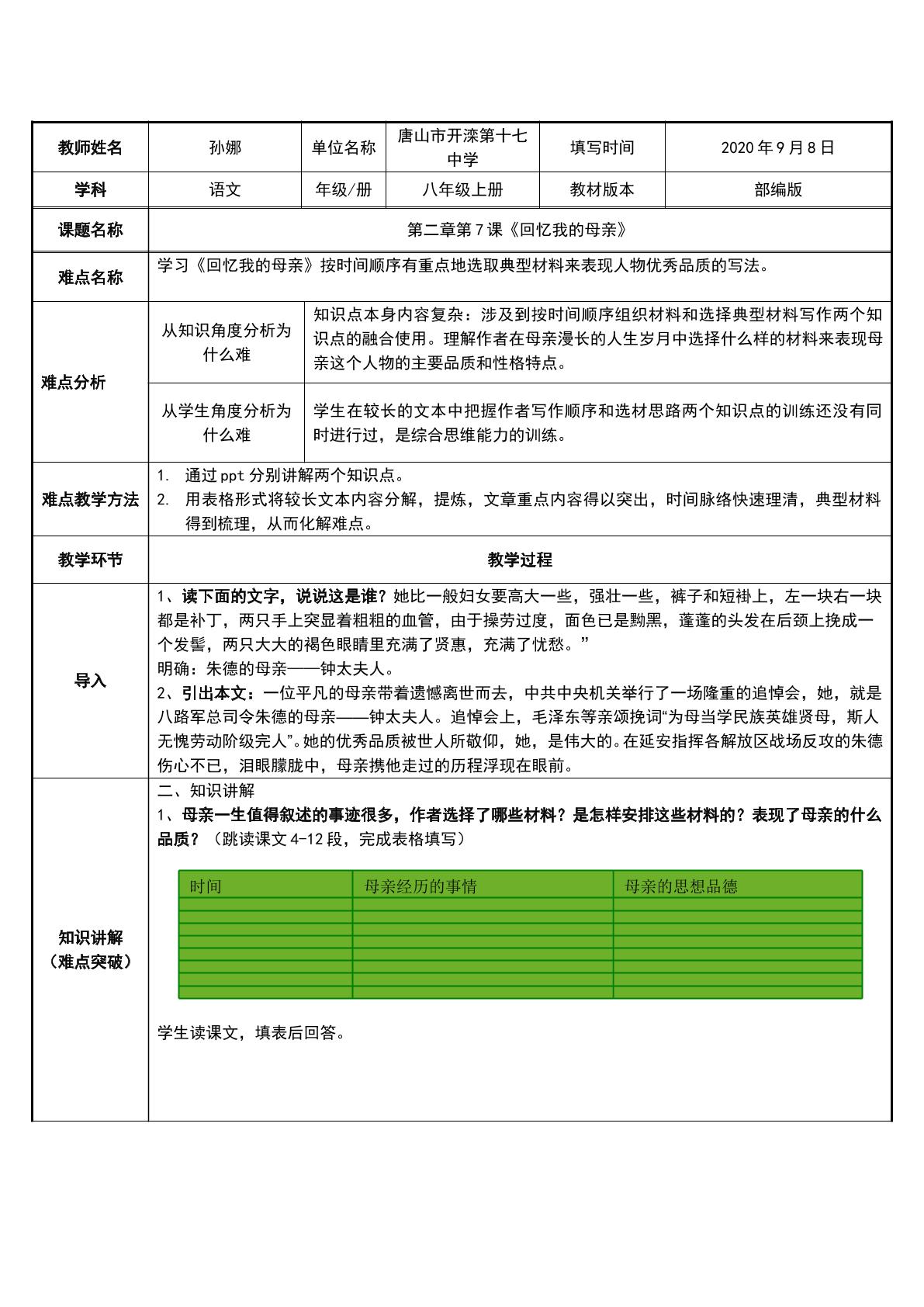 回忆我的母亲