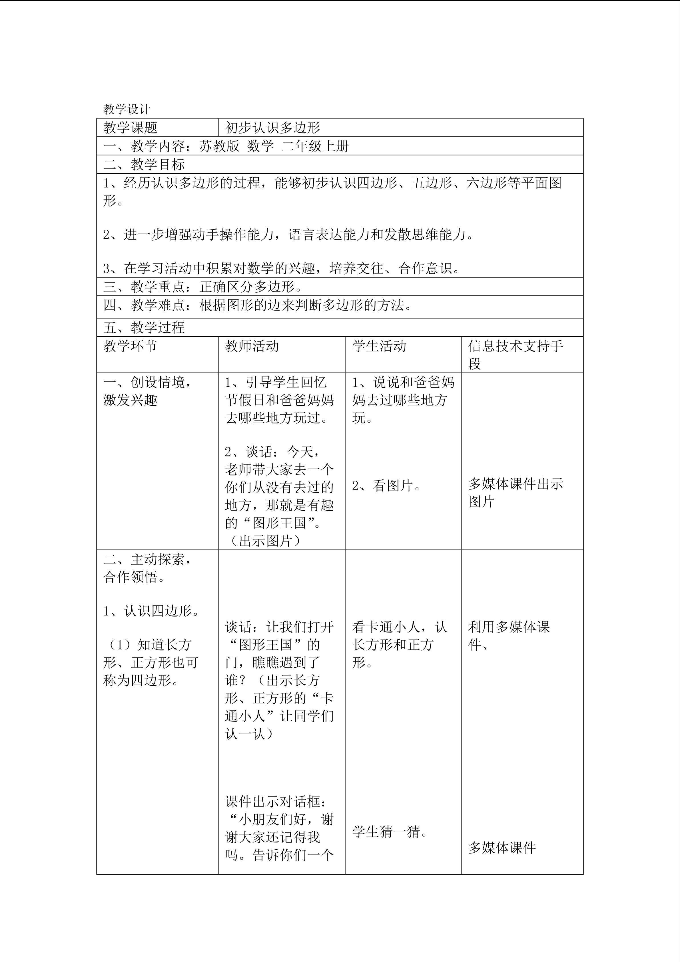 初步认识多边形