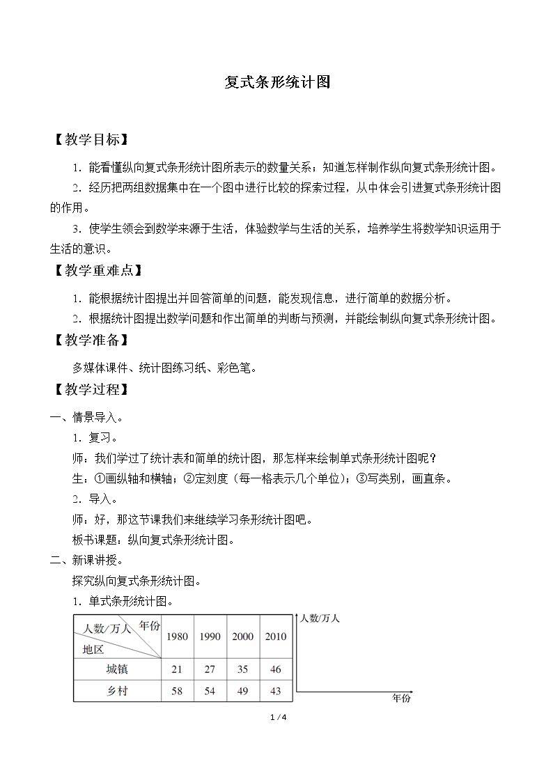 复式条形统计图