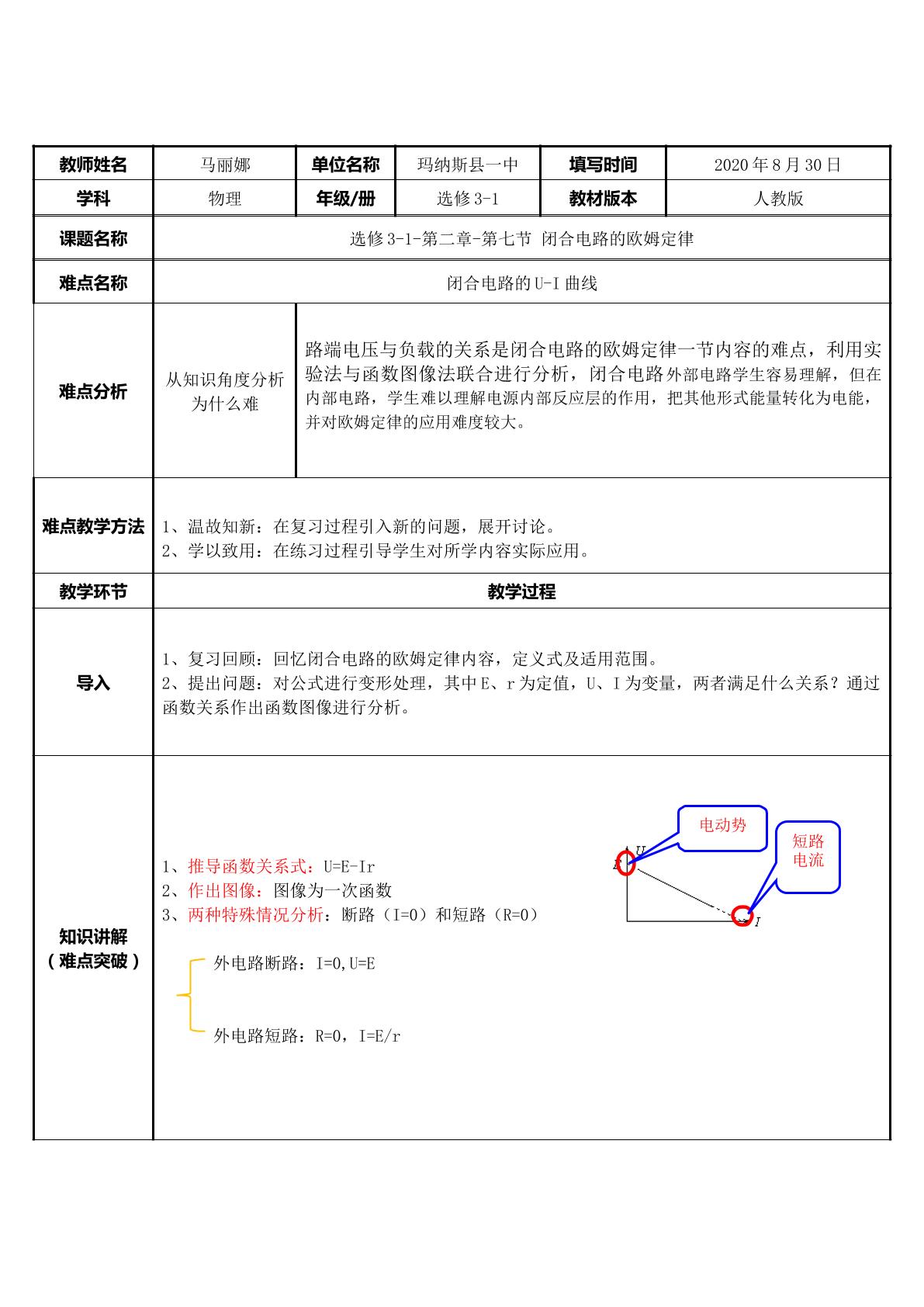 闭合电路的欧姆定律