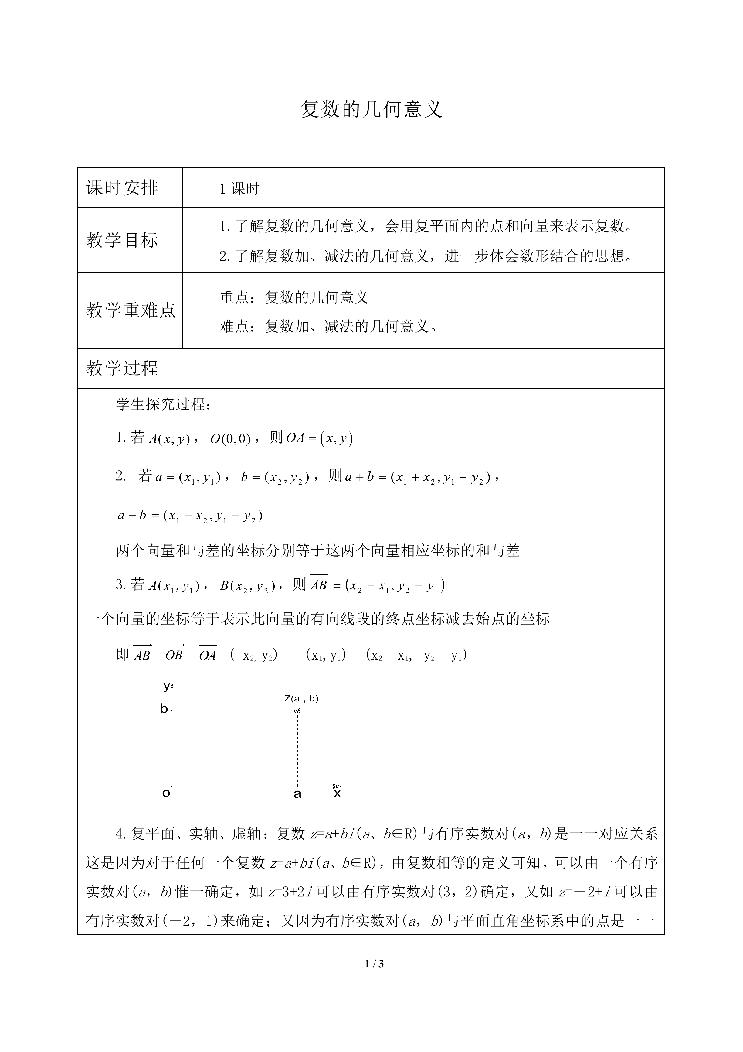 复数的几何意义_教案1