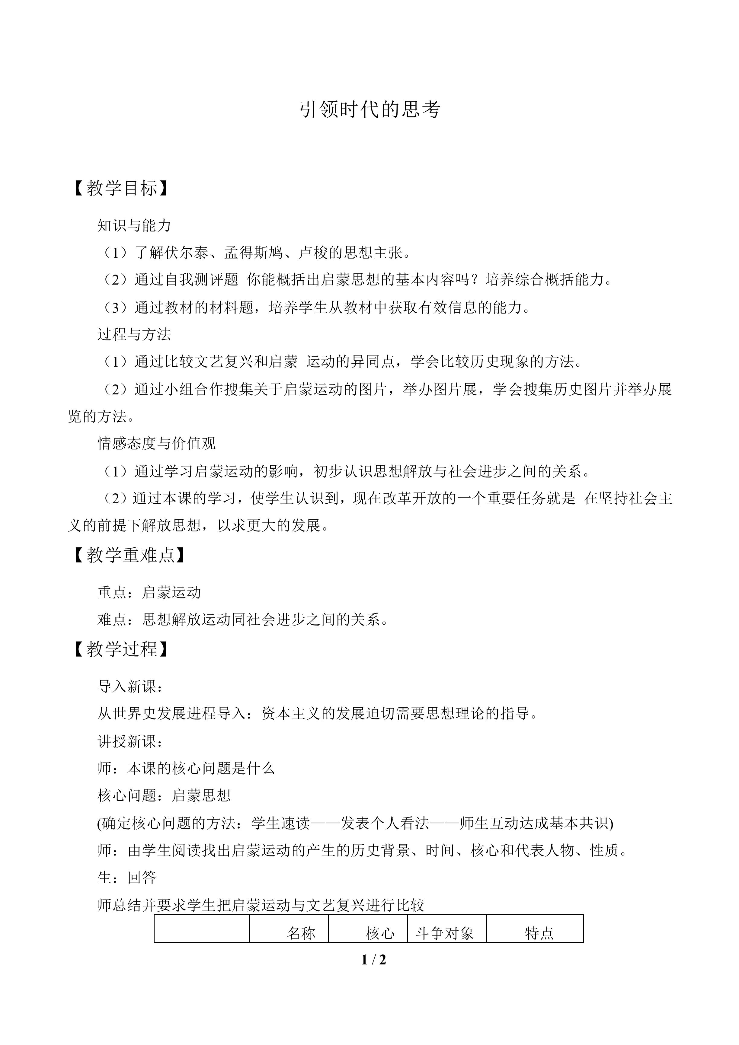 引领时代的思考_教案1
