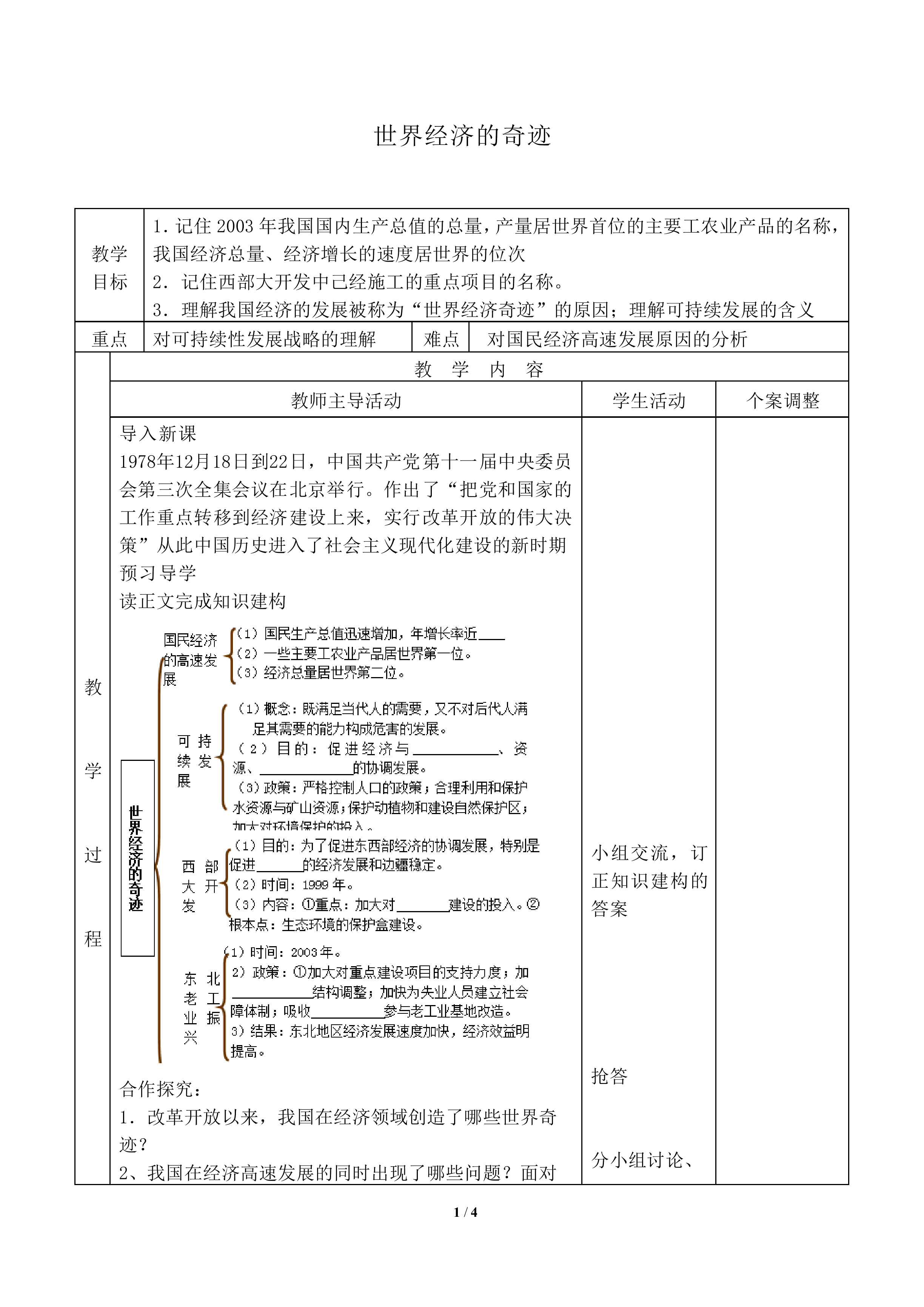 世界经济的奇迹_教案1