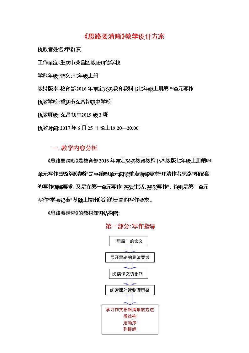 思路要清晰