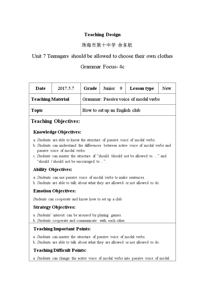 Section A Grammar focus 4a—4c