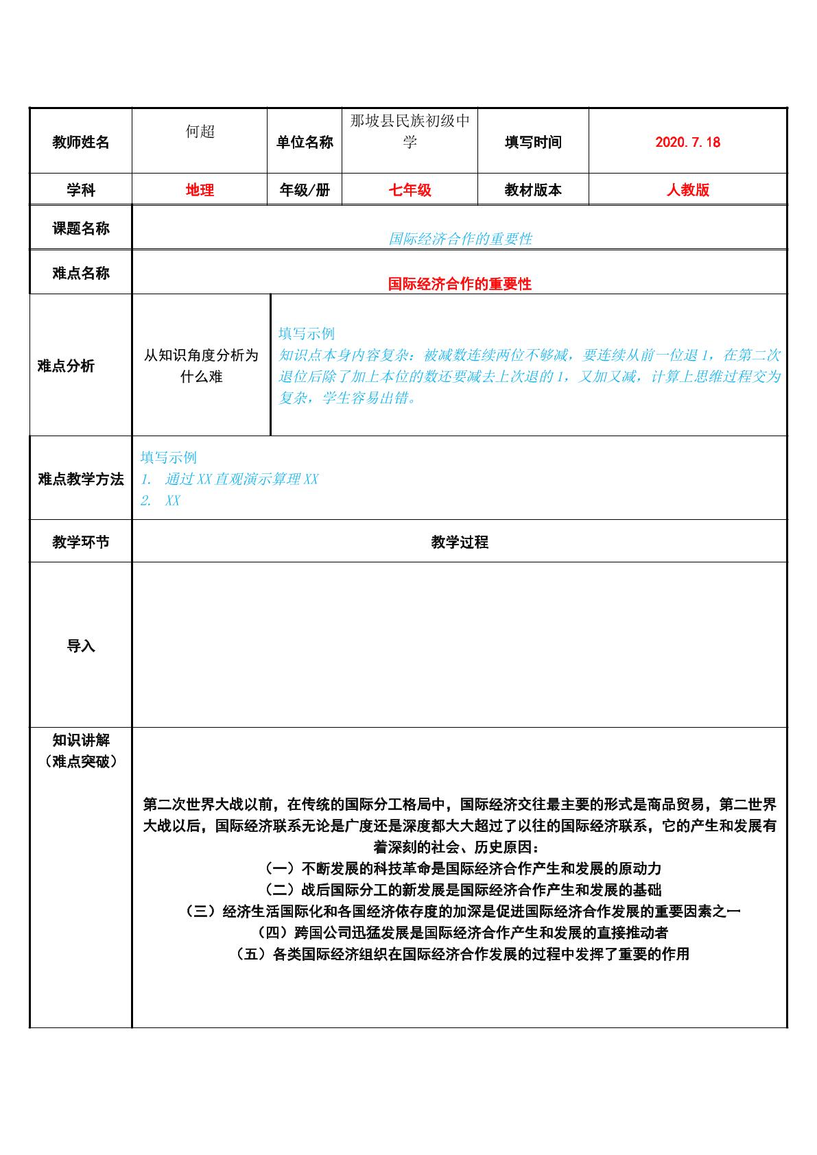 国际经济合作的重要性