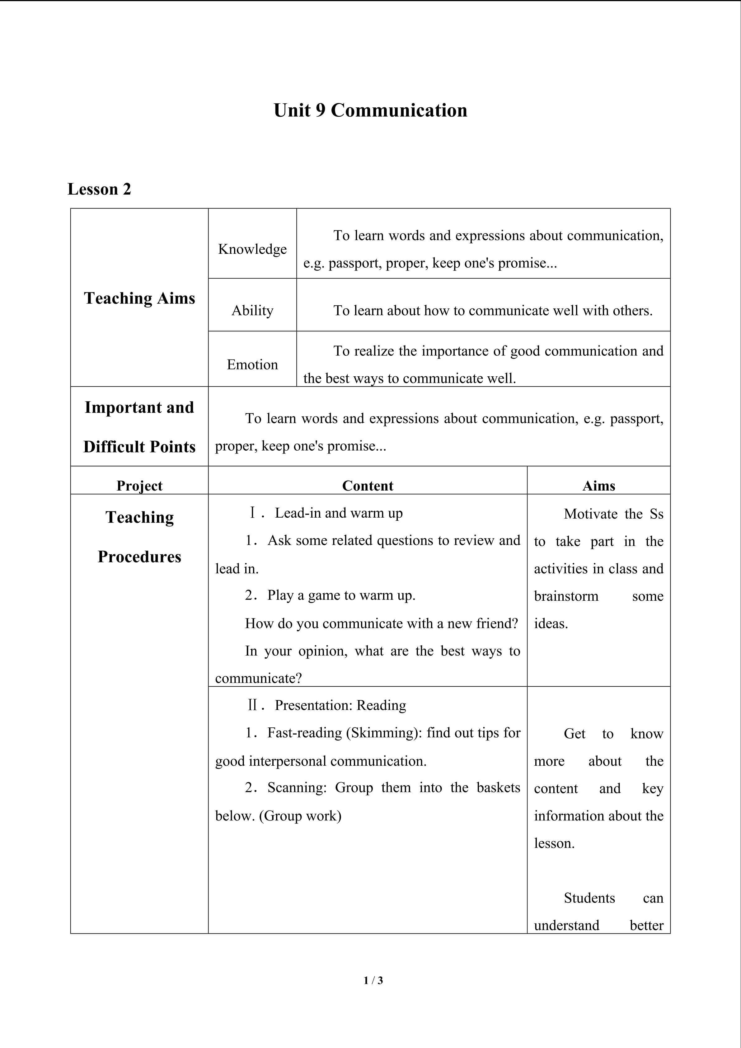 Unit 9 Communication_教案2