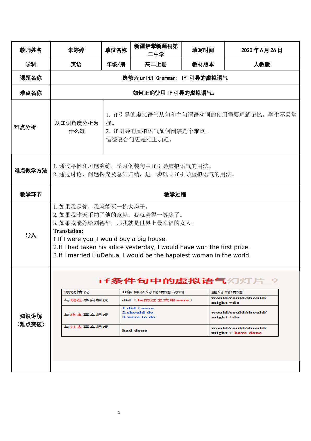 if引导的虚拟语气
