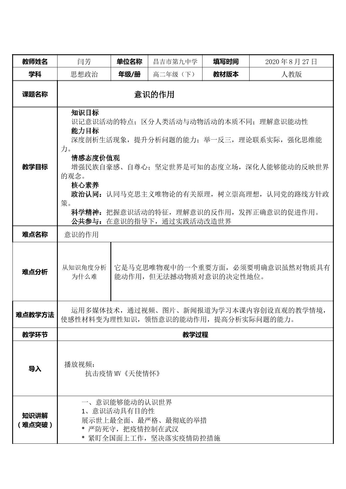 意识的作用