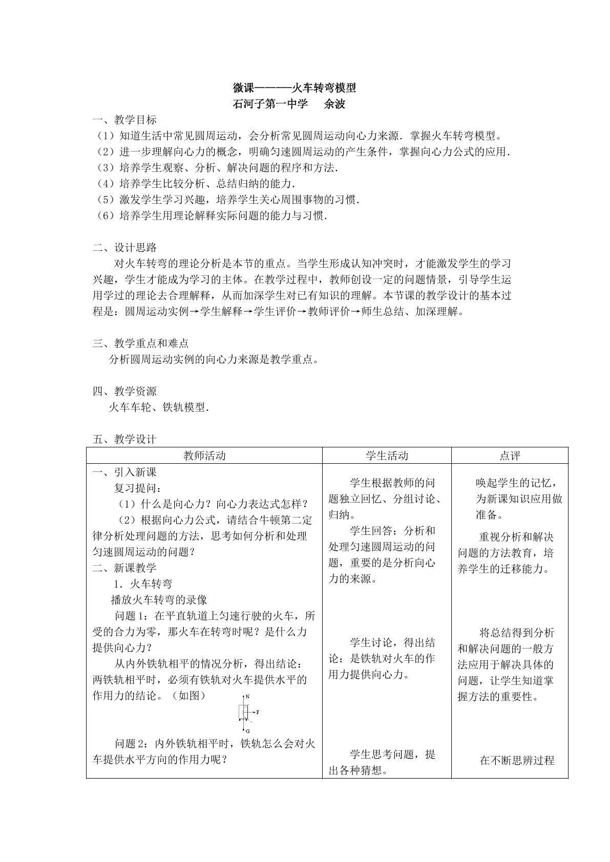 火车转弯模型