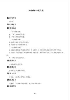 二氧化碳和一氧化碳_教案1