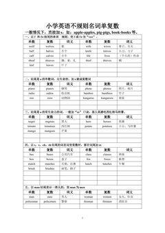 名词单复数