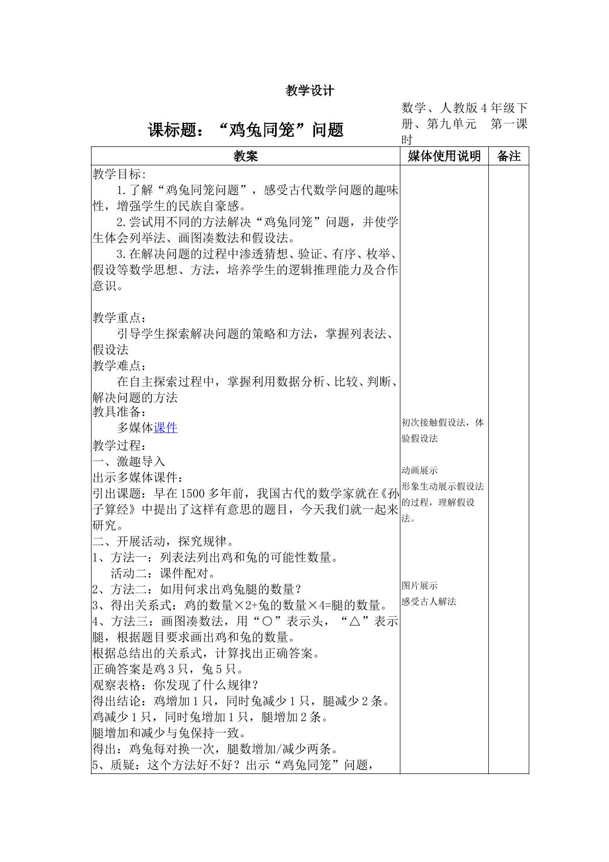 鸡兔同笼