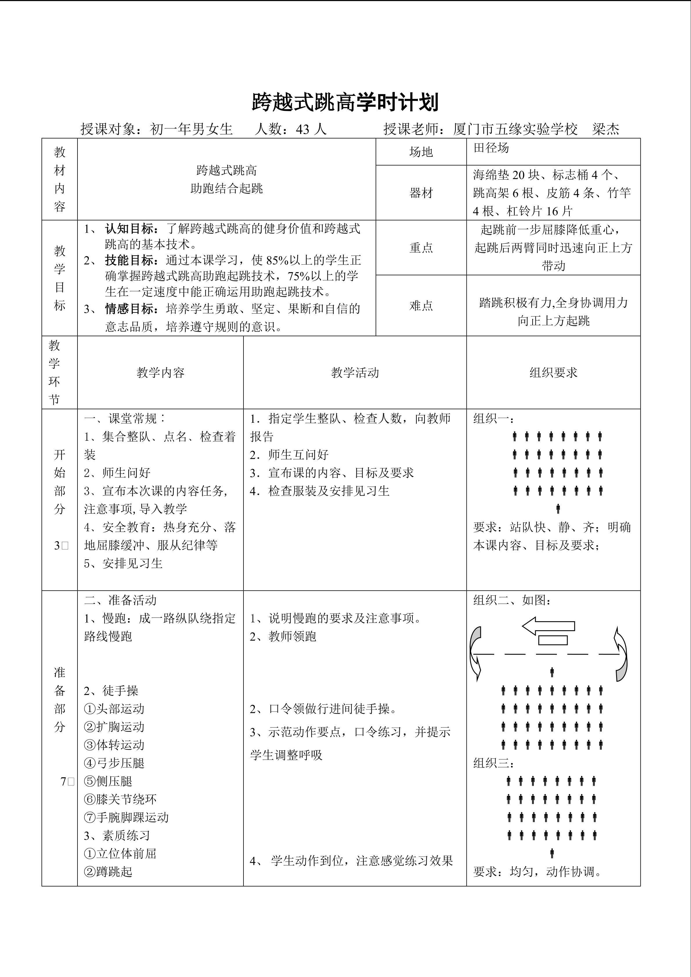 录像课：梁杰跨越式跳高教案