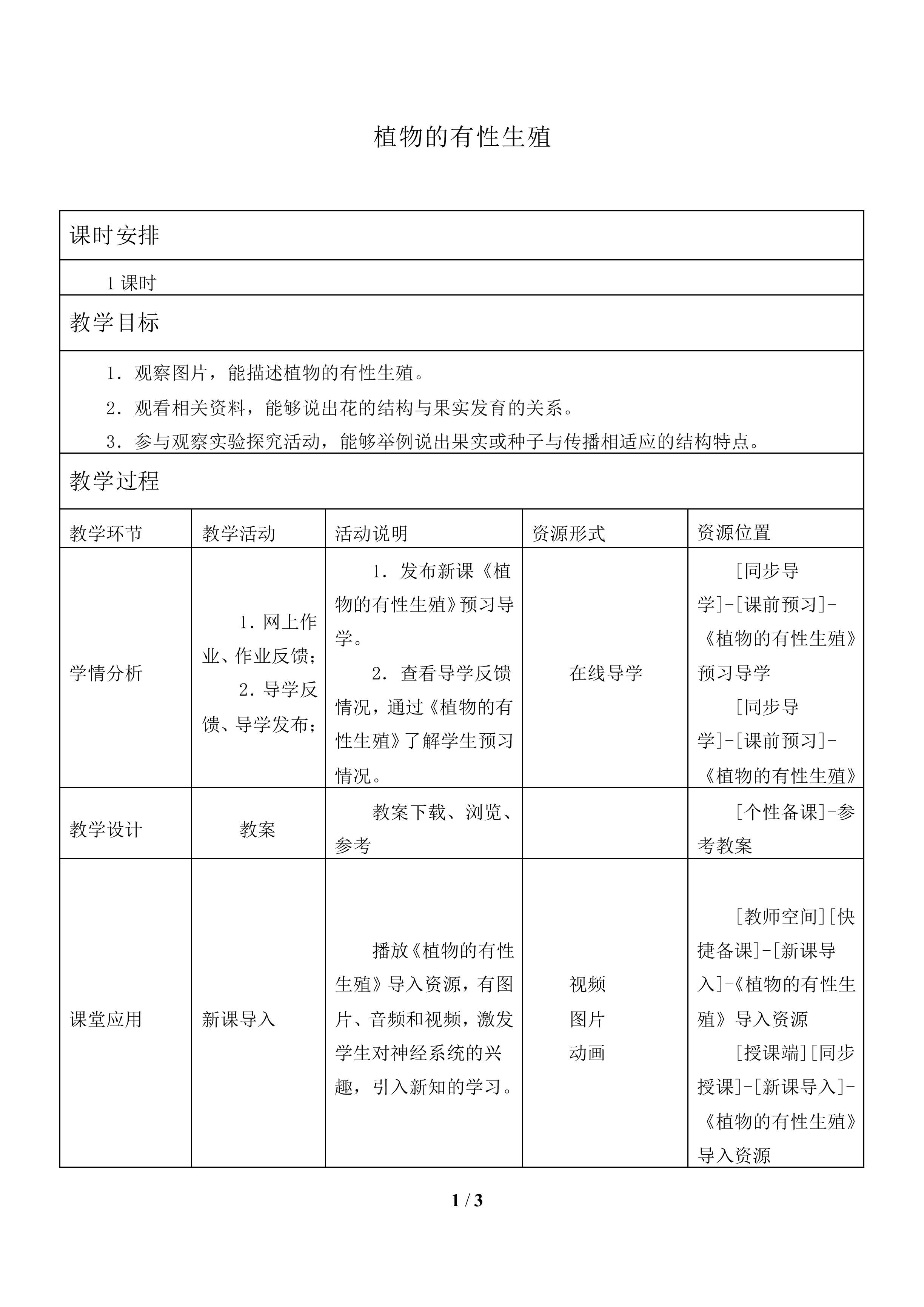 植物的有性生殖_教案2