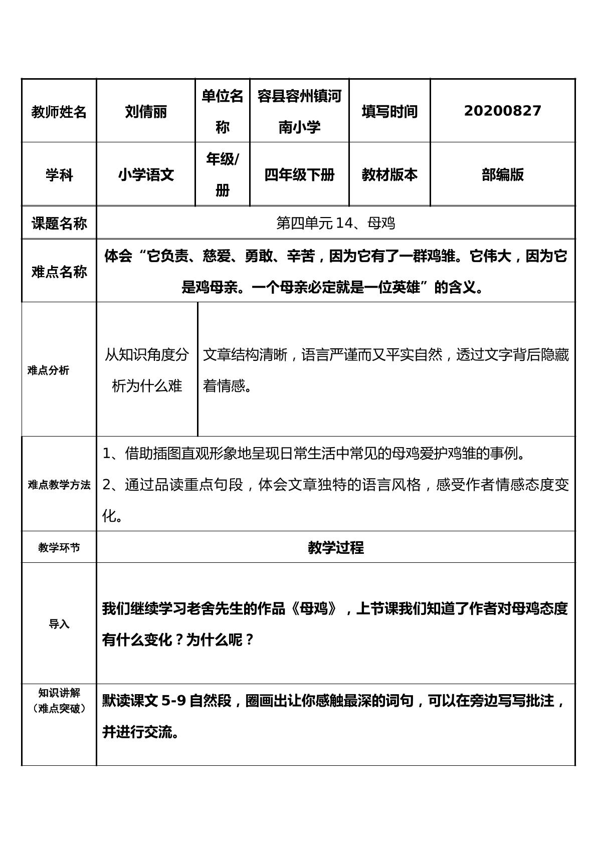 14、母鸡