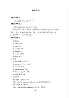 Unit 3 Fire_教案1