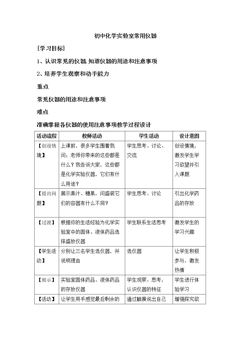 附录Ⅰ　初中化学实验室常用仪器