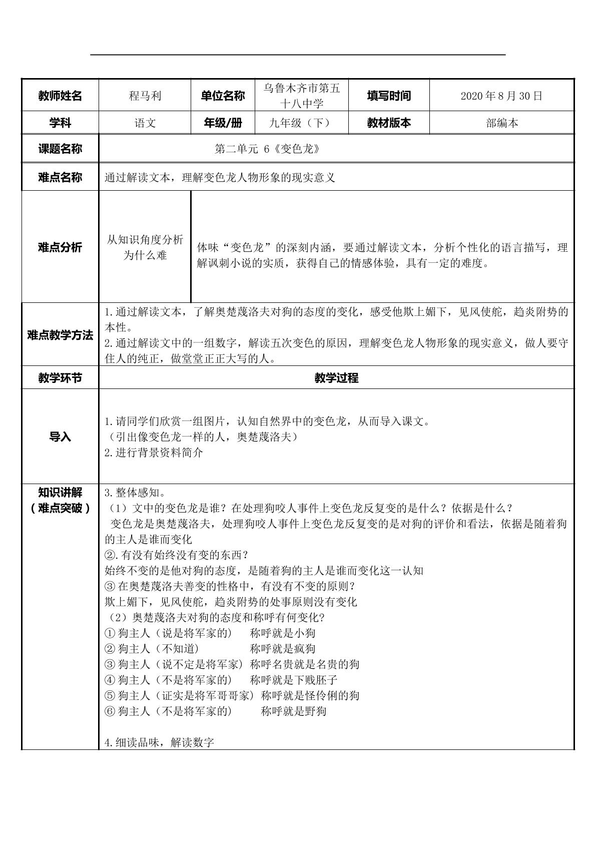 变色龙人物形象的现实意义