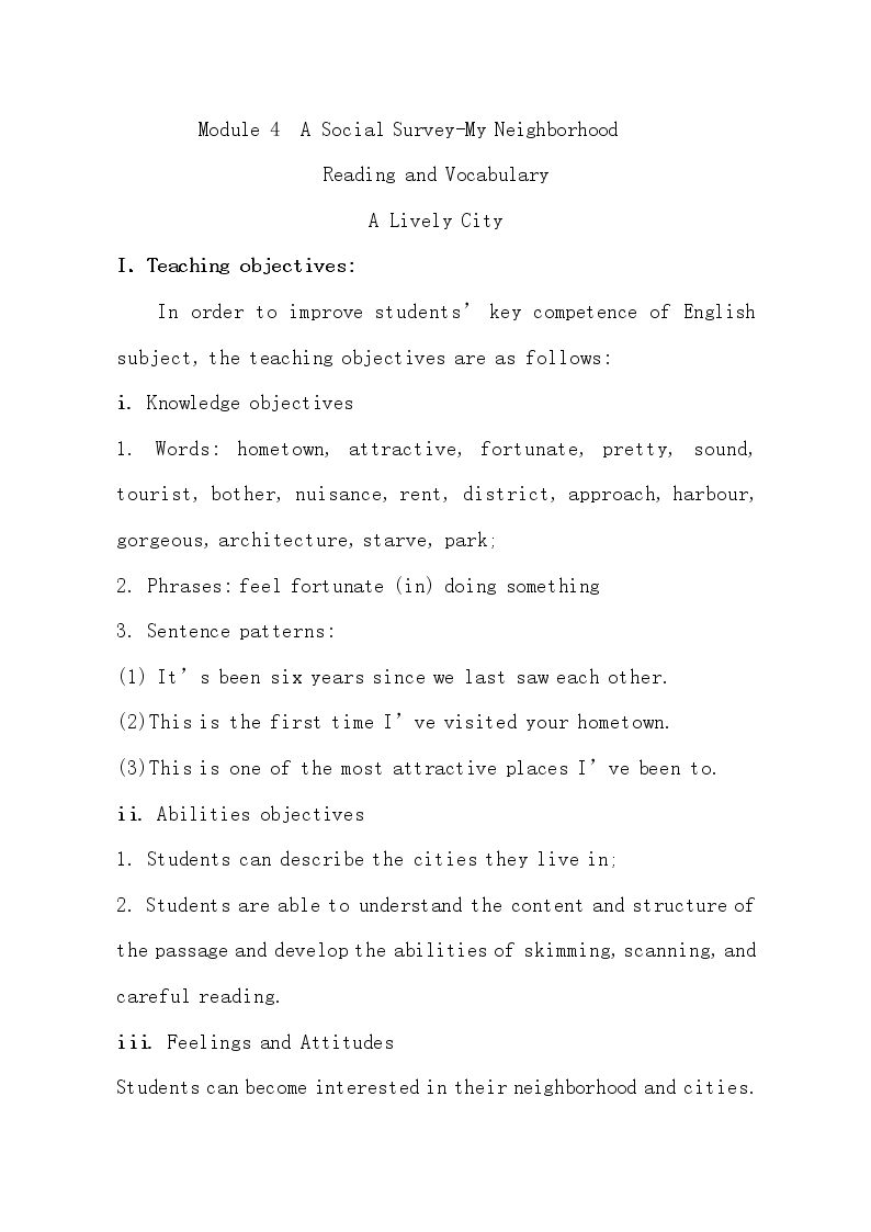 Reading and vocabulary