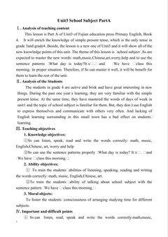 Unit3 School Subjects