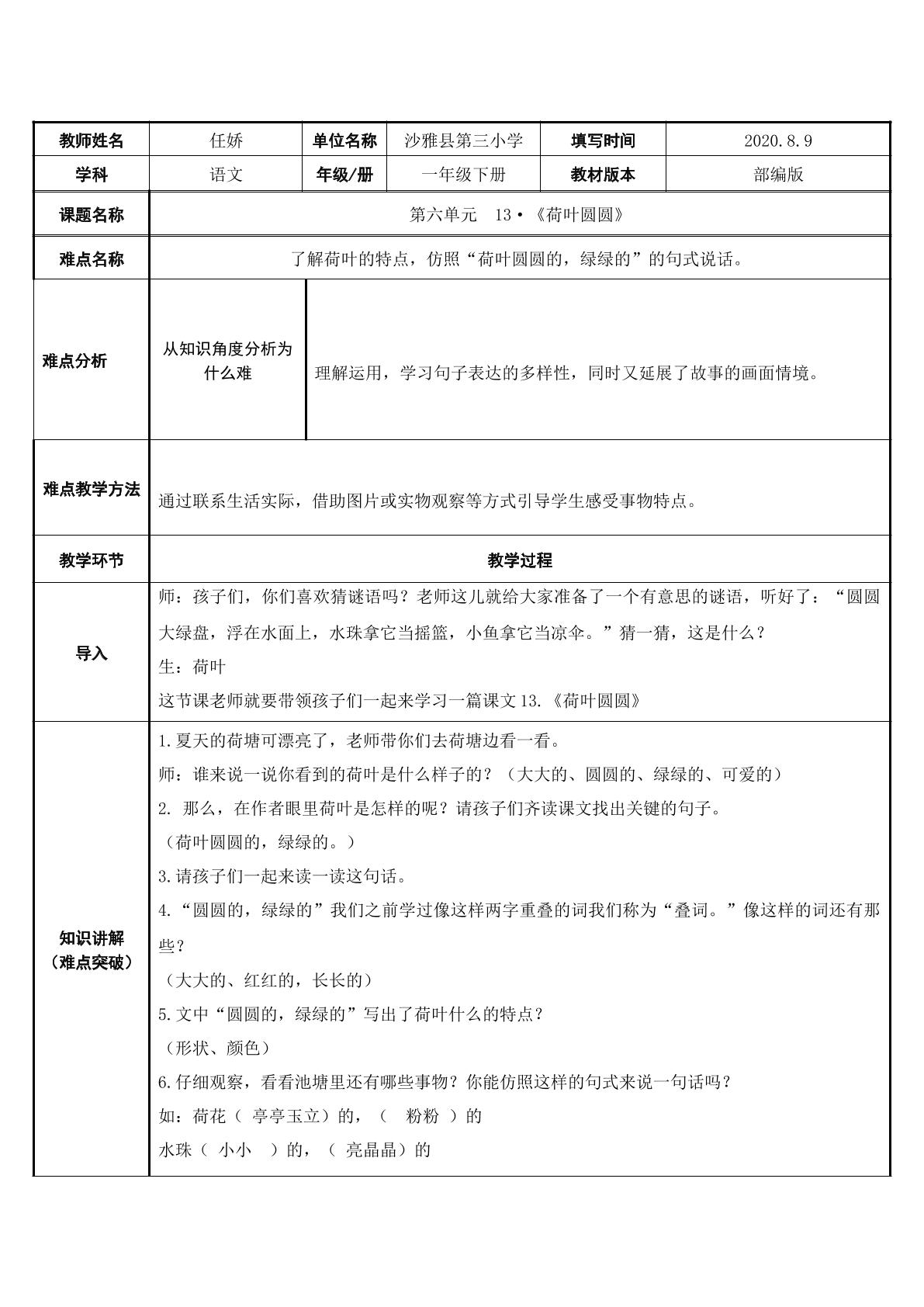 荷叶圆圆