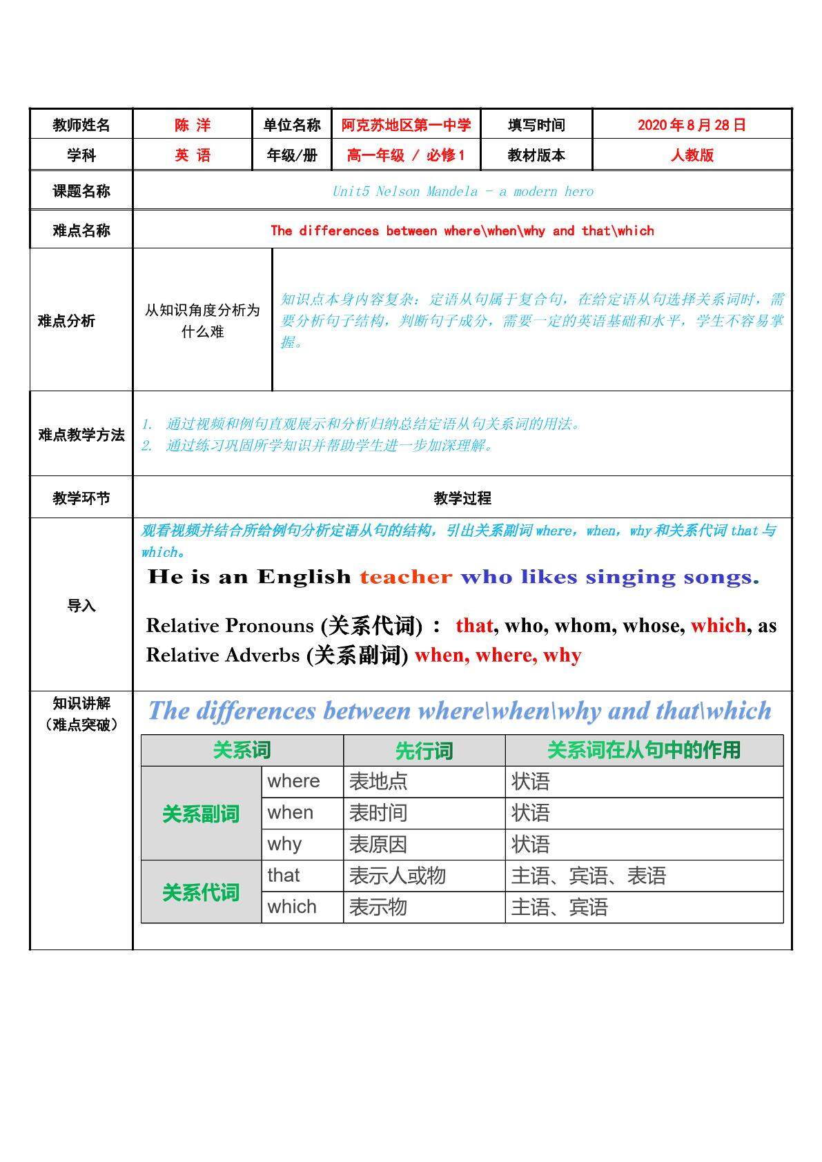 where\when\why 和that\which的区别