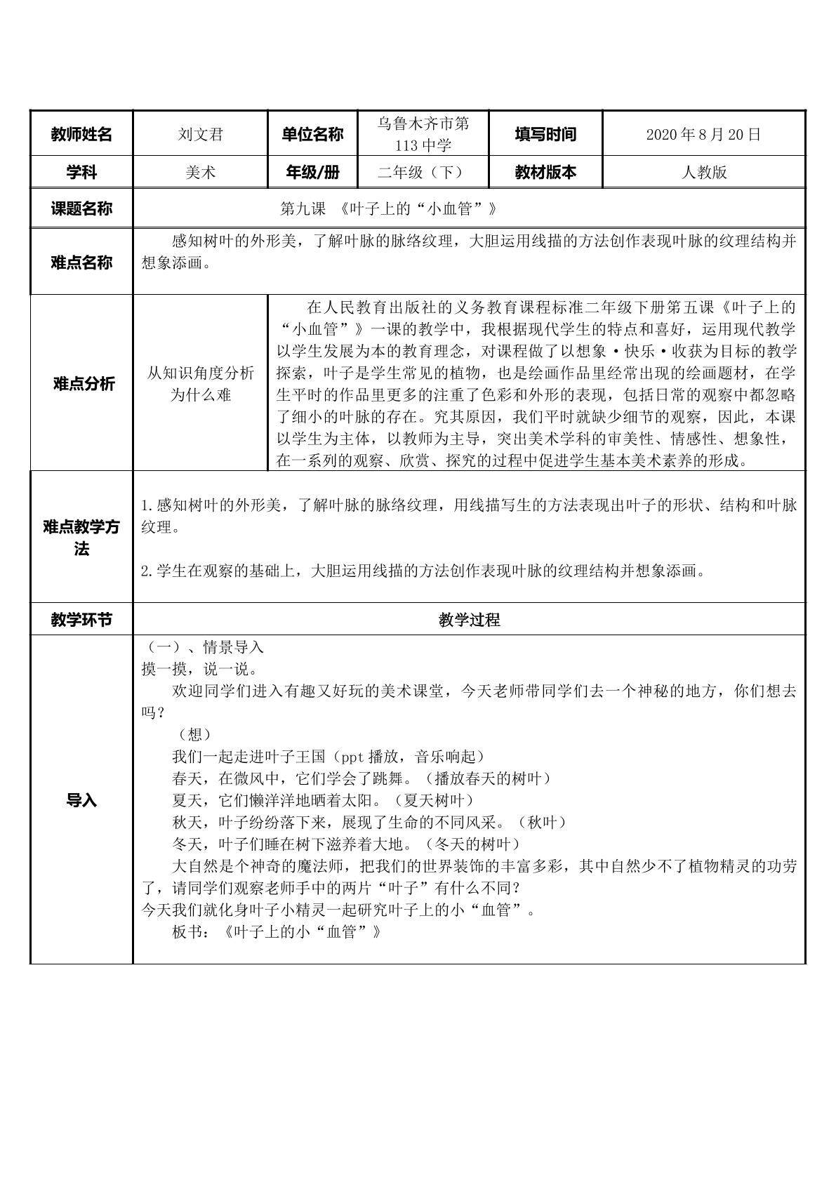 叶子上的小血管