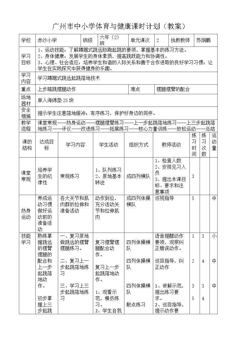 第一节 田径运动基础