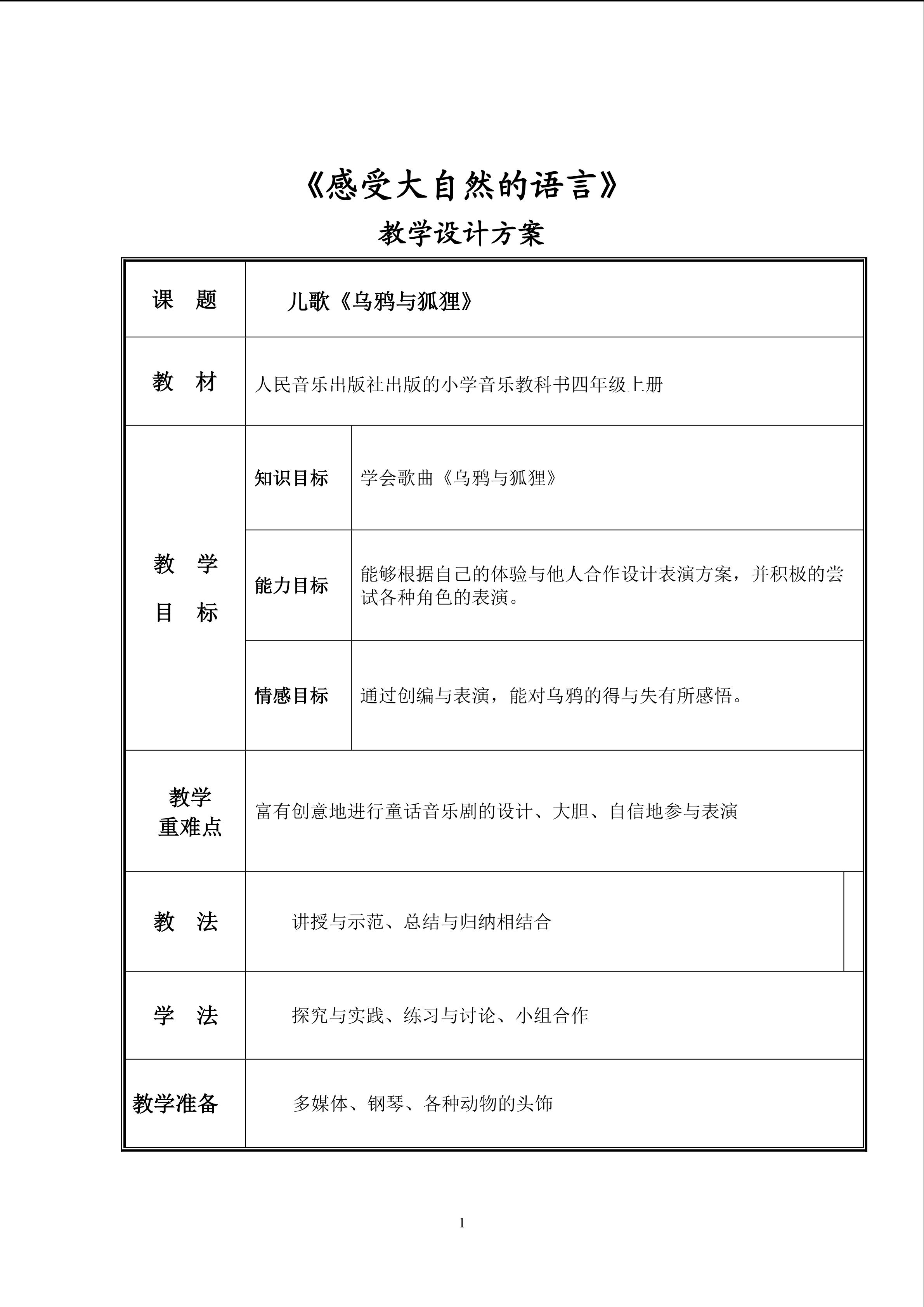 乌鸦与狐狸