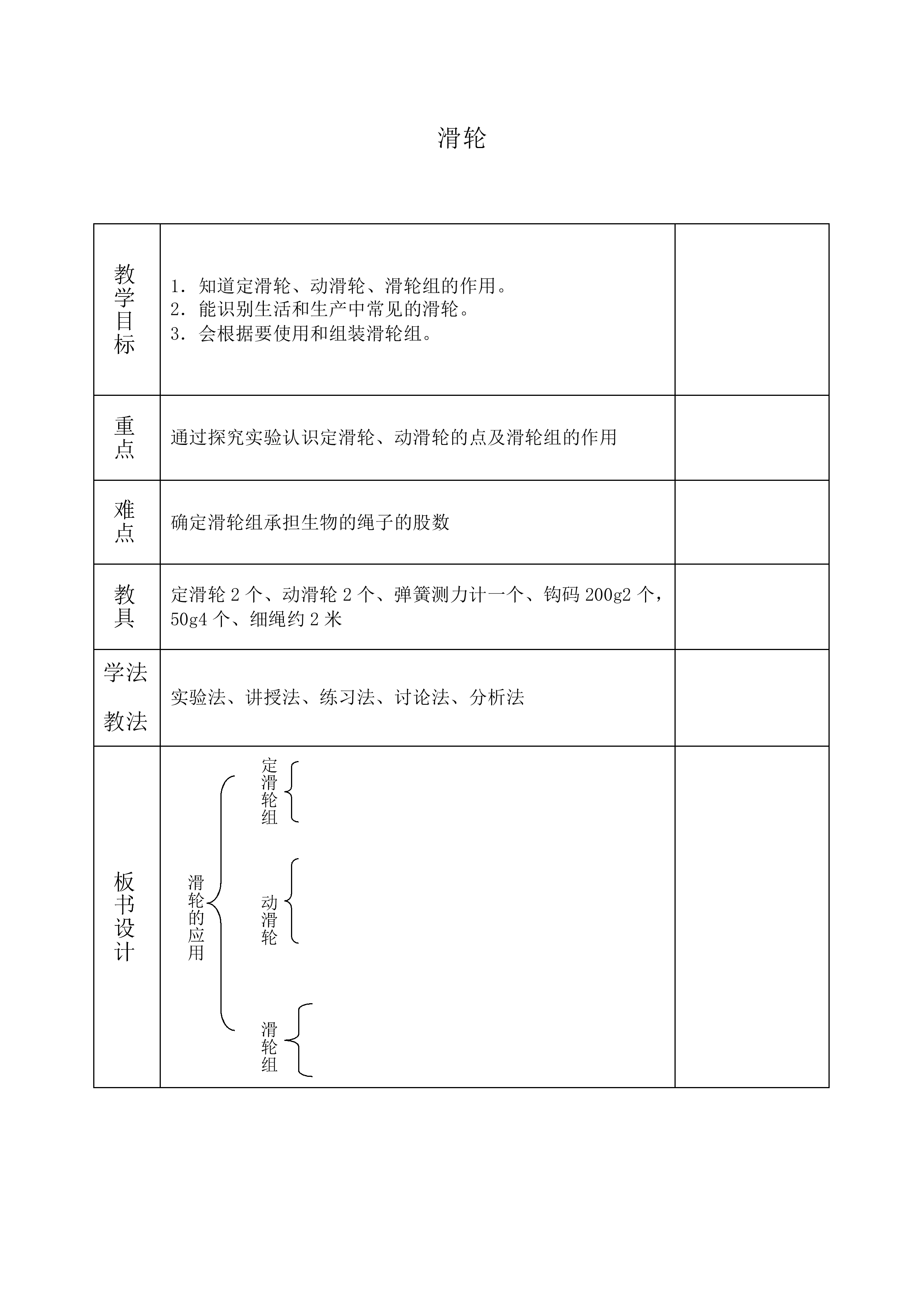 滑轮_教案2