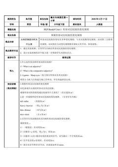PEP Book8 Unit 1 形容词比较级的变化规则