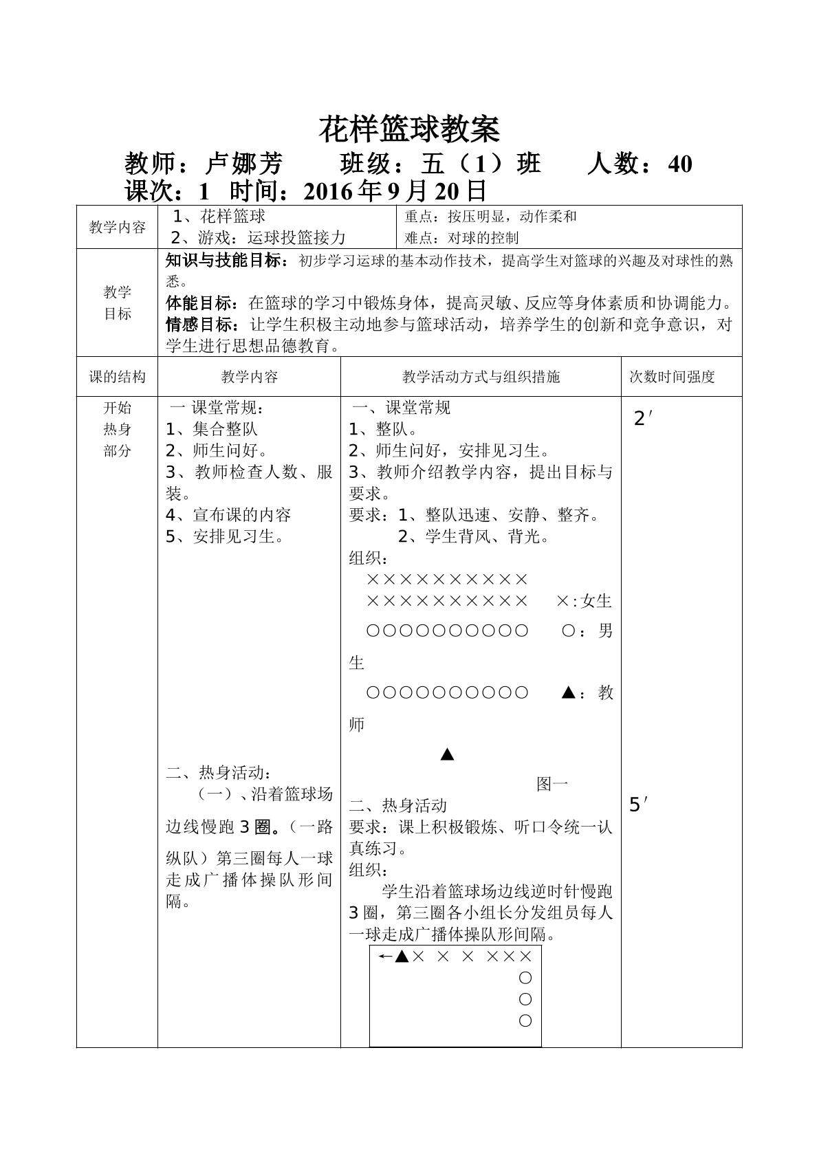 发展篮球活动能力的练习与游戏