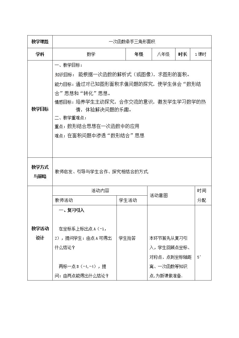 14.5 一次函数的图象