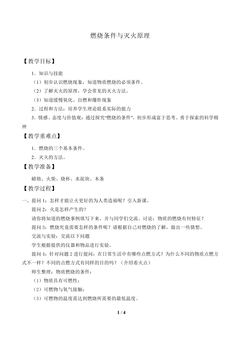 燃烧条件与灭火原理_教案2