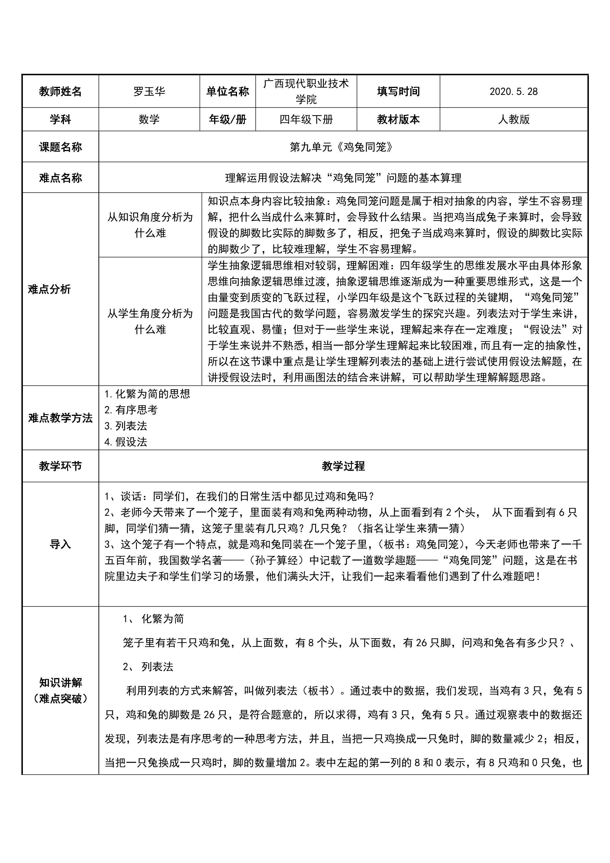 鸡兔同笼