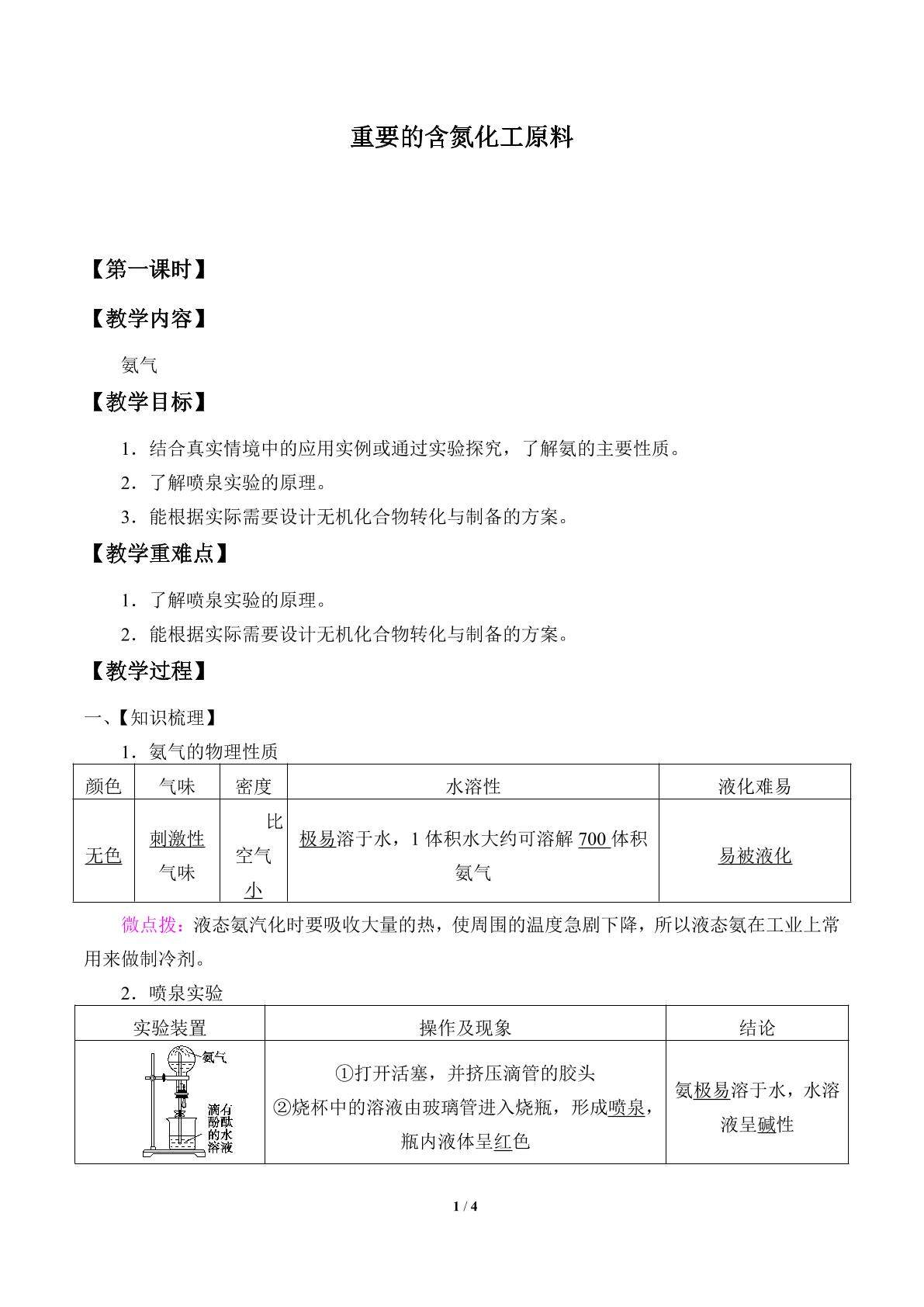 重要的含氨化工原料