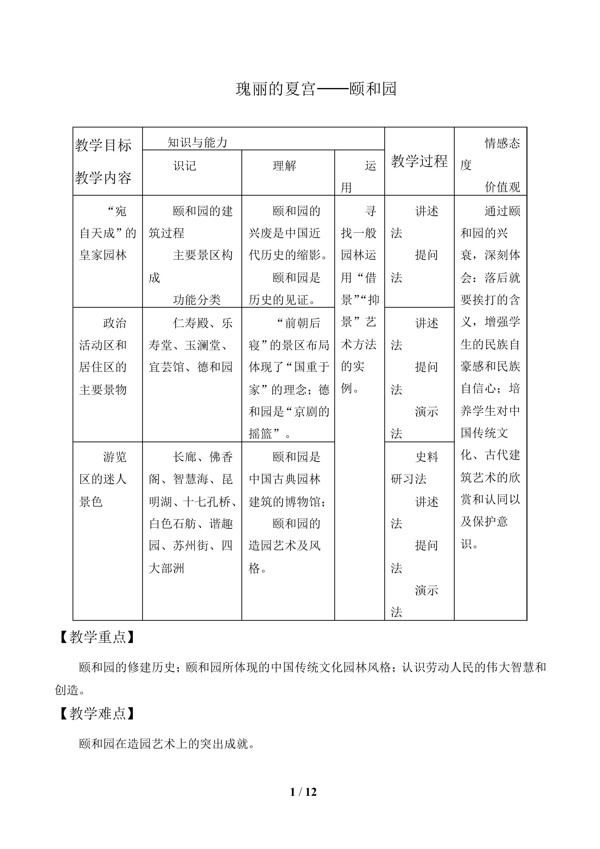瑰丽的夏宫——颐和园_教案2