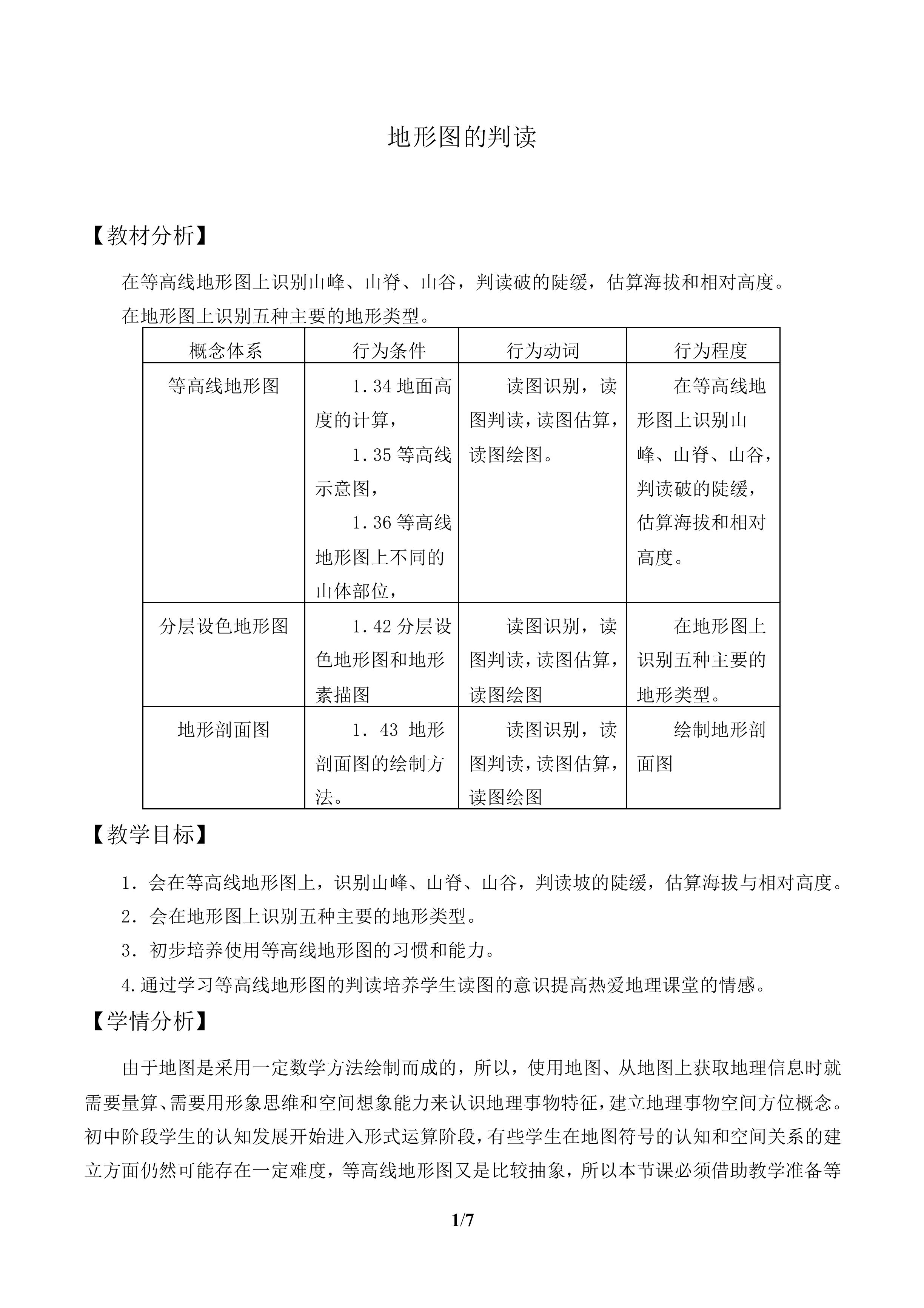 地形图的判读_教案1