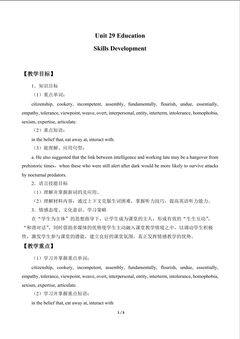 Unit 29 Education-Skills Development