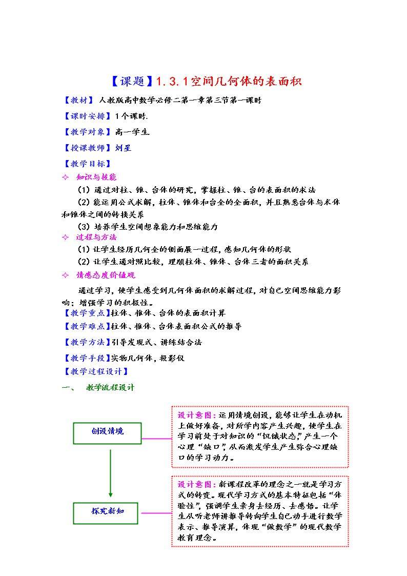 1.3.1 空间几何体的表面积