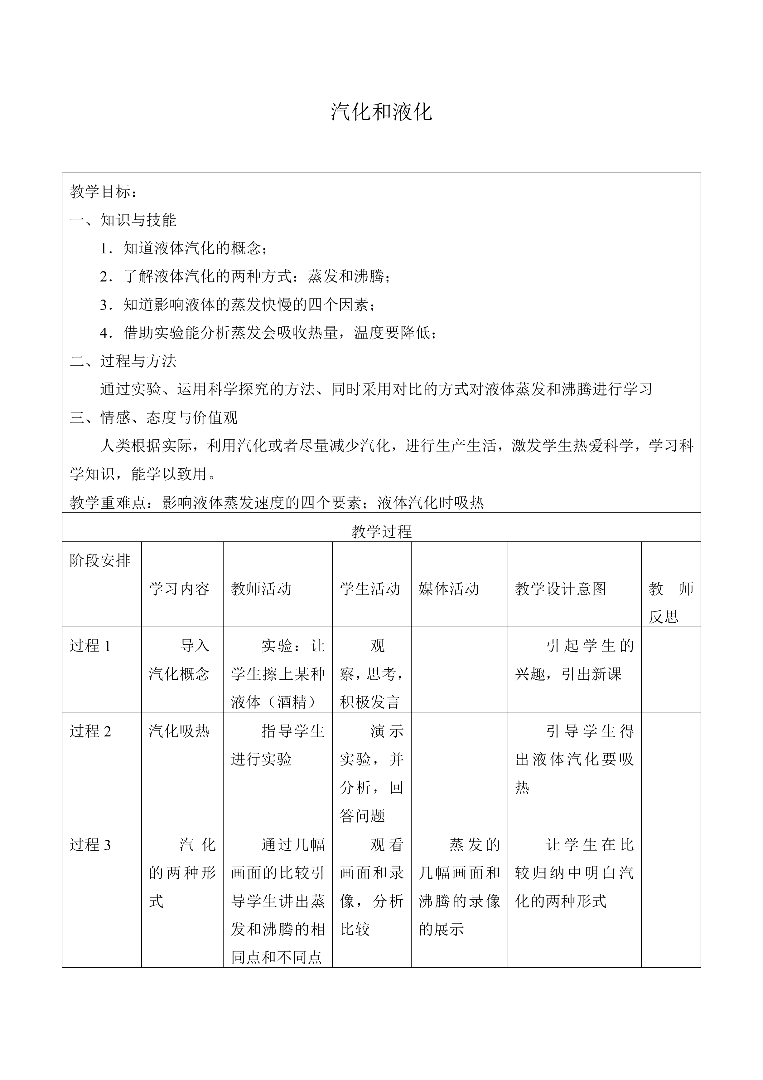 汽化与液化_教案1