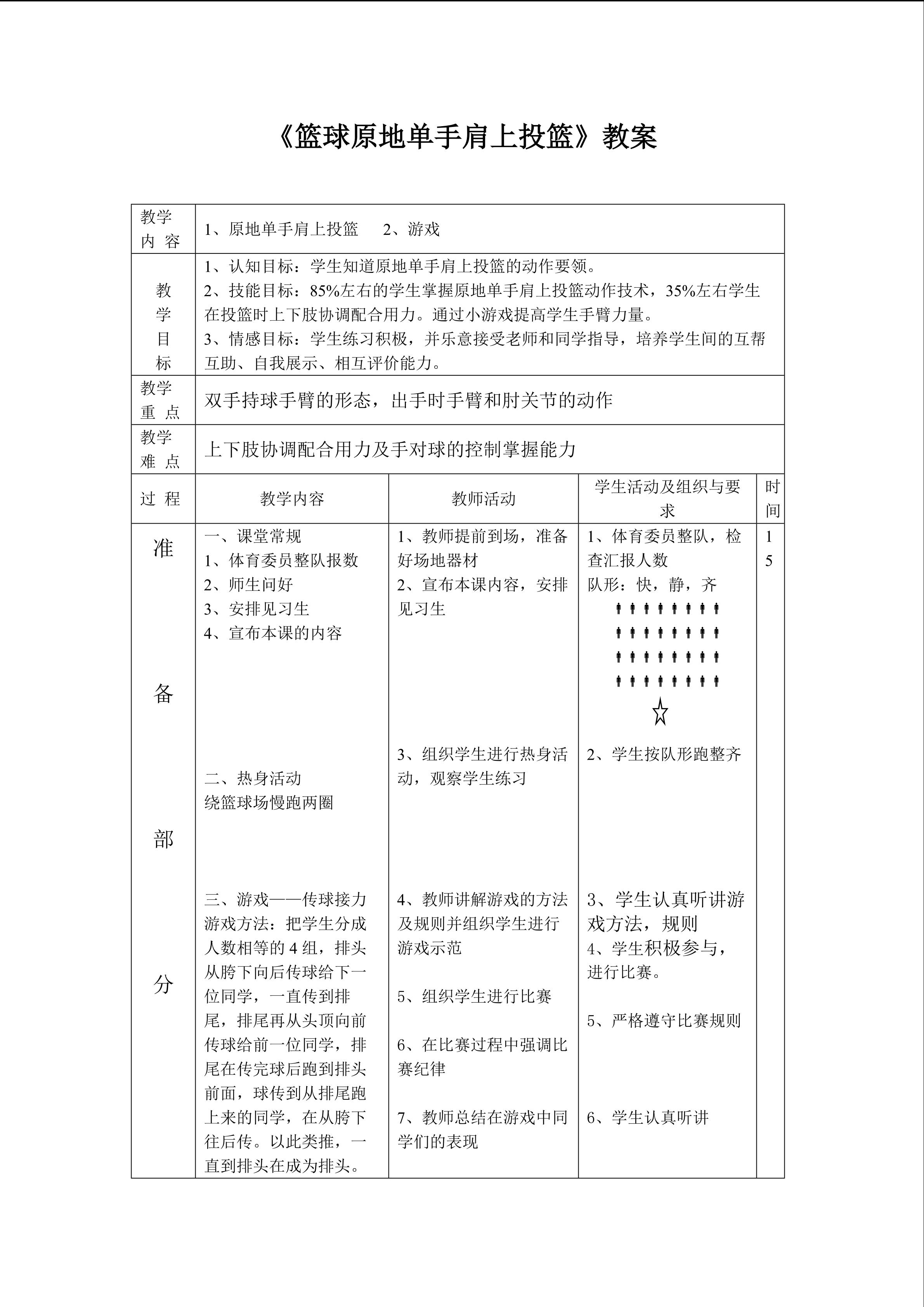 篮球原地单手肩上投篮