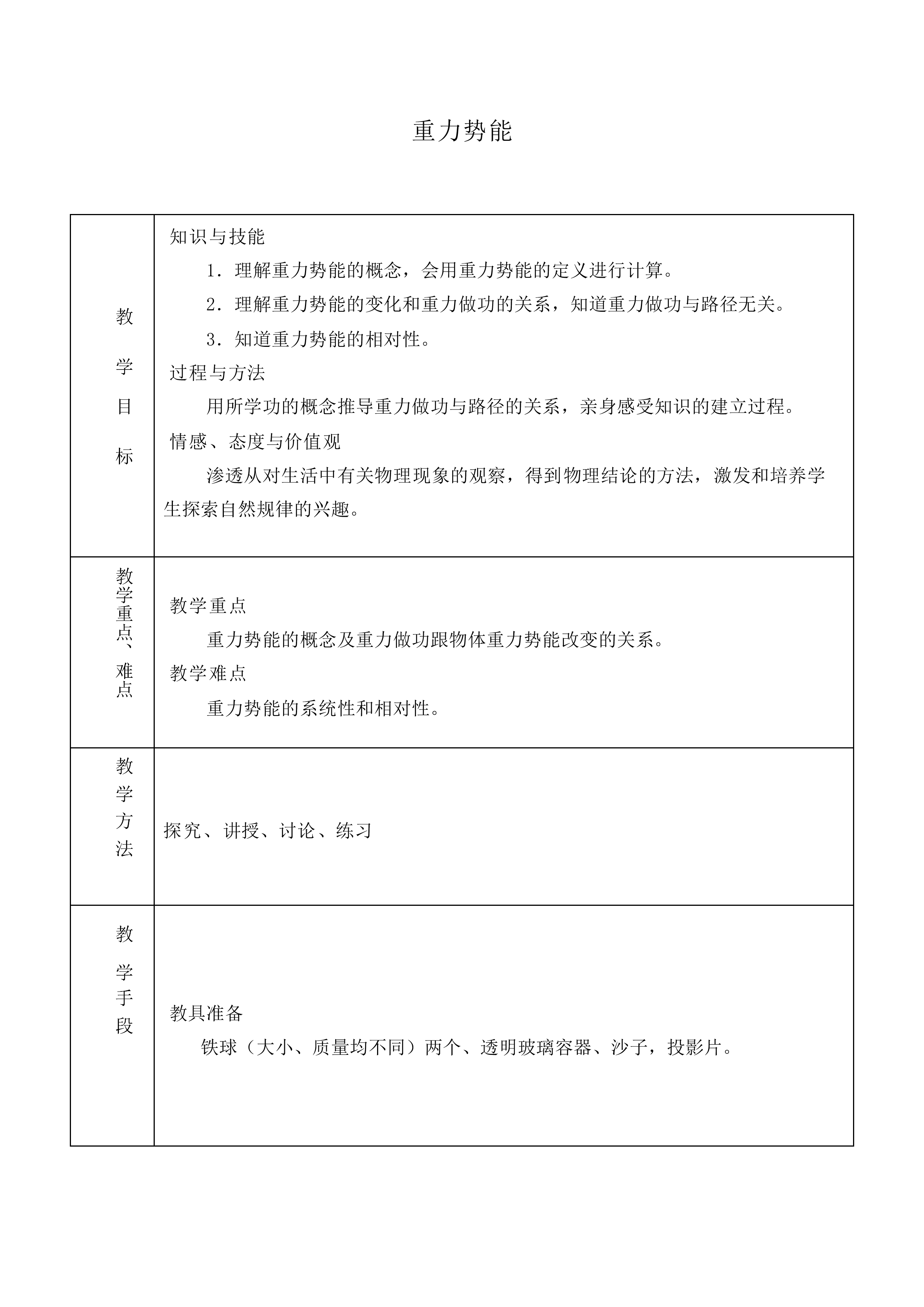 重力势能_教案11