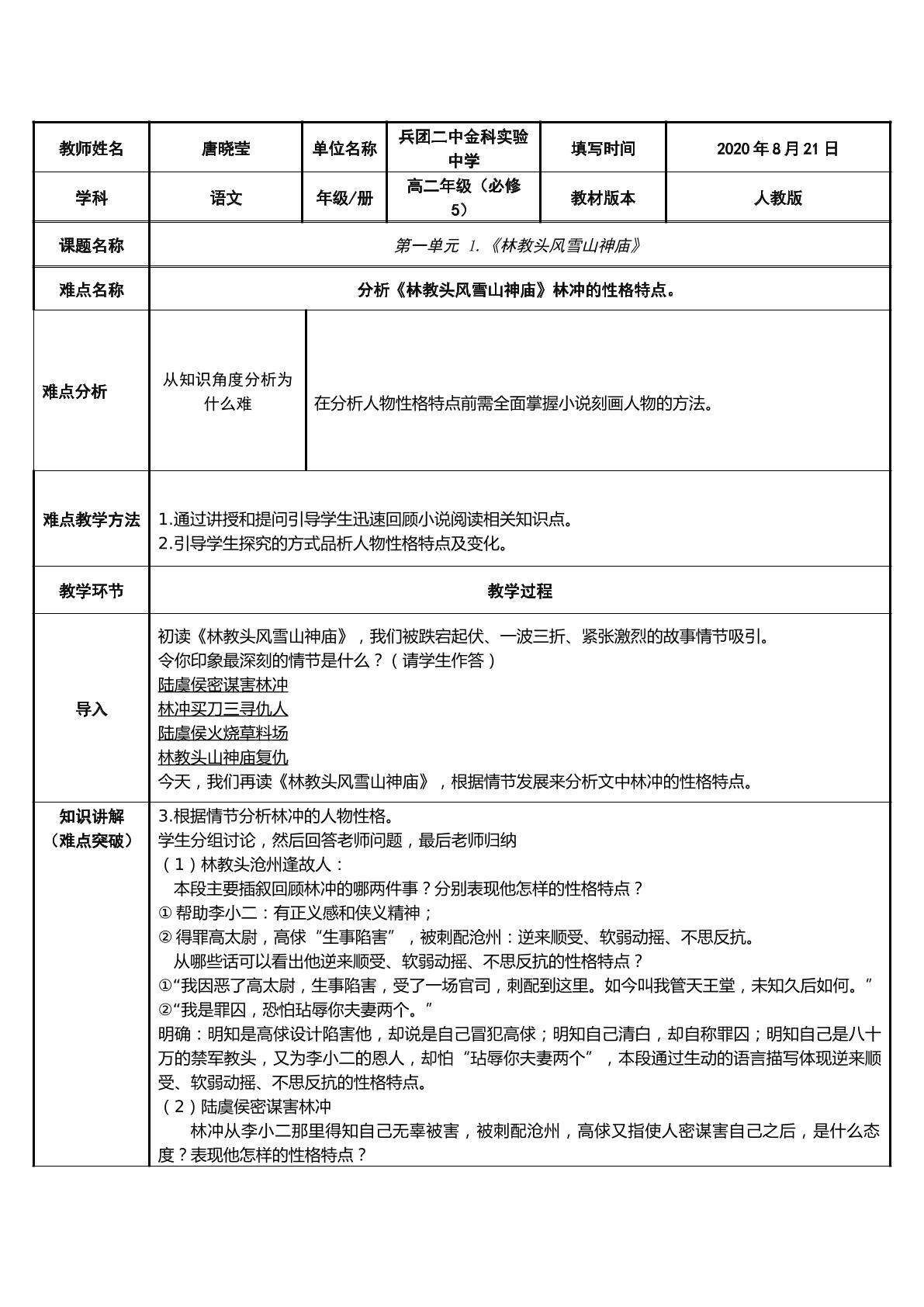 林教头风雪山神庙