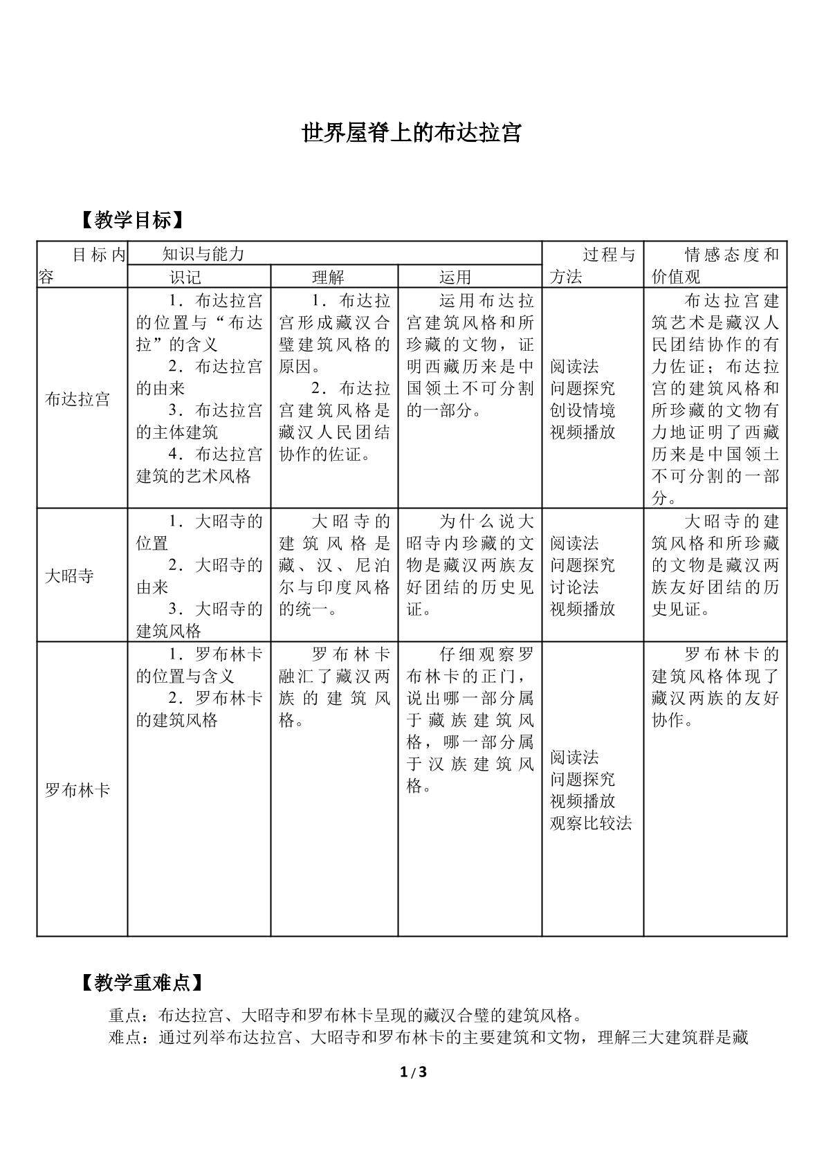世界屋脊上的布达拉宫_教案1