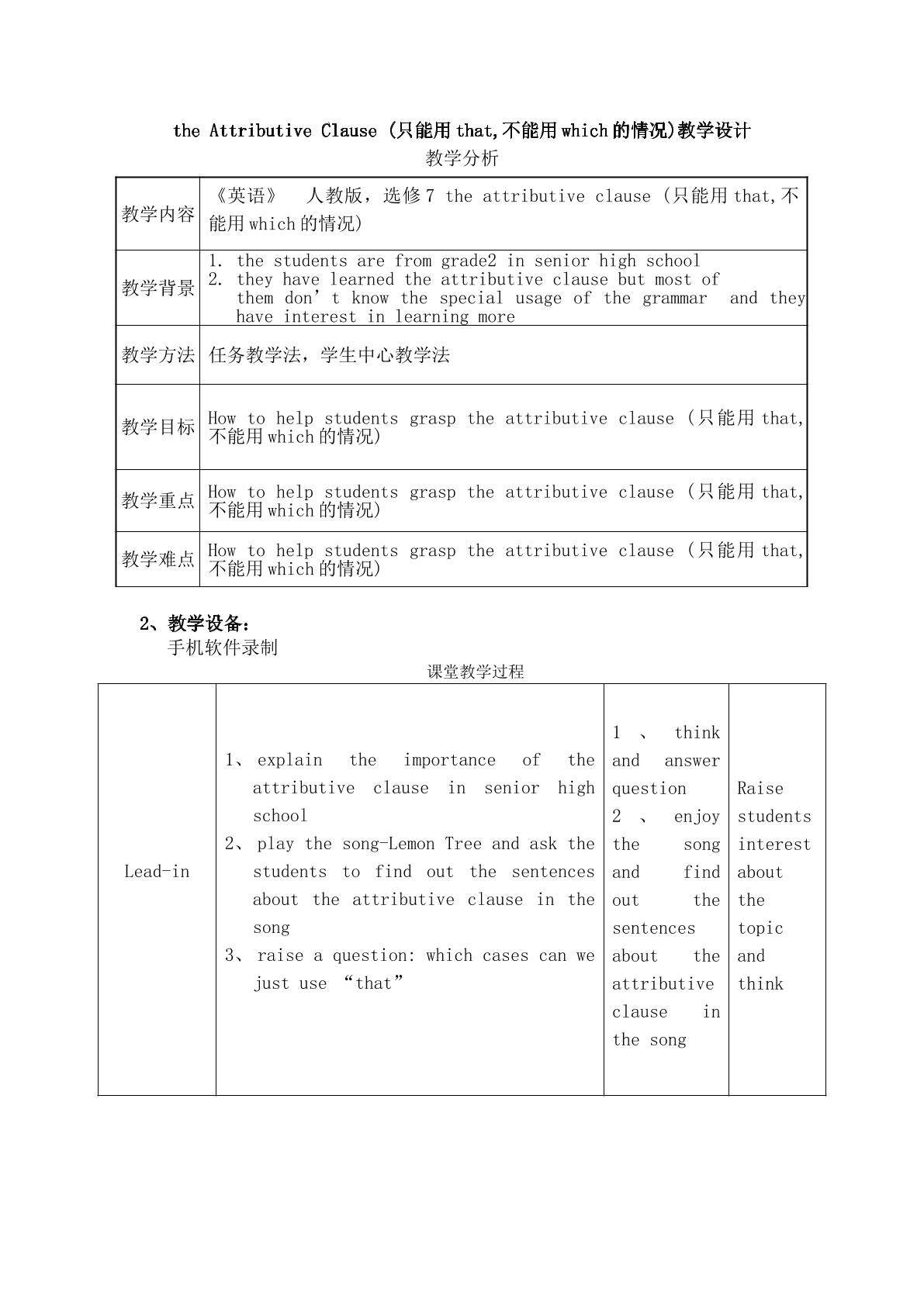 Attributive Clause(只能用that  不能用which的情况)