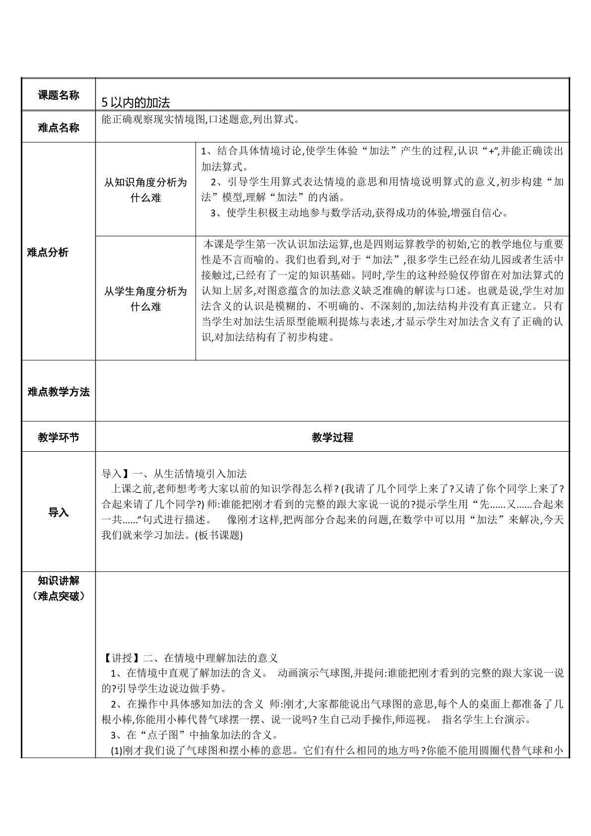 5以内的加法