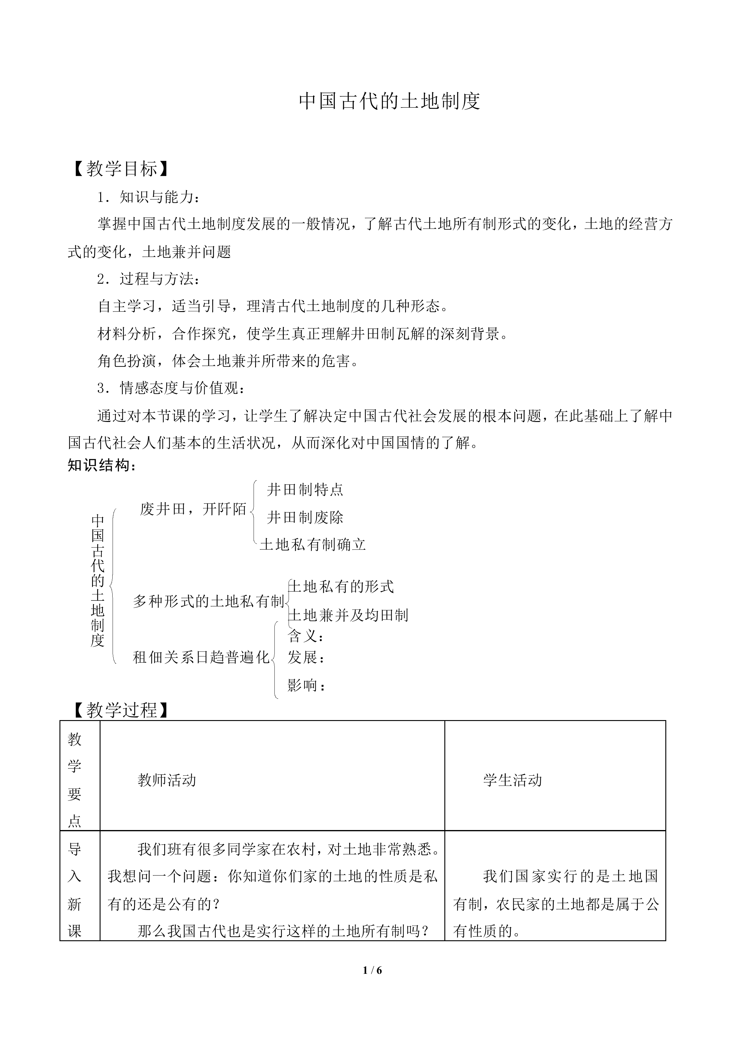 中国古代的土地制度_教案3