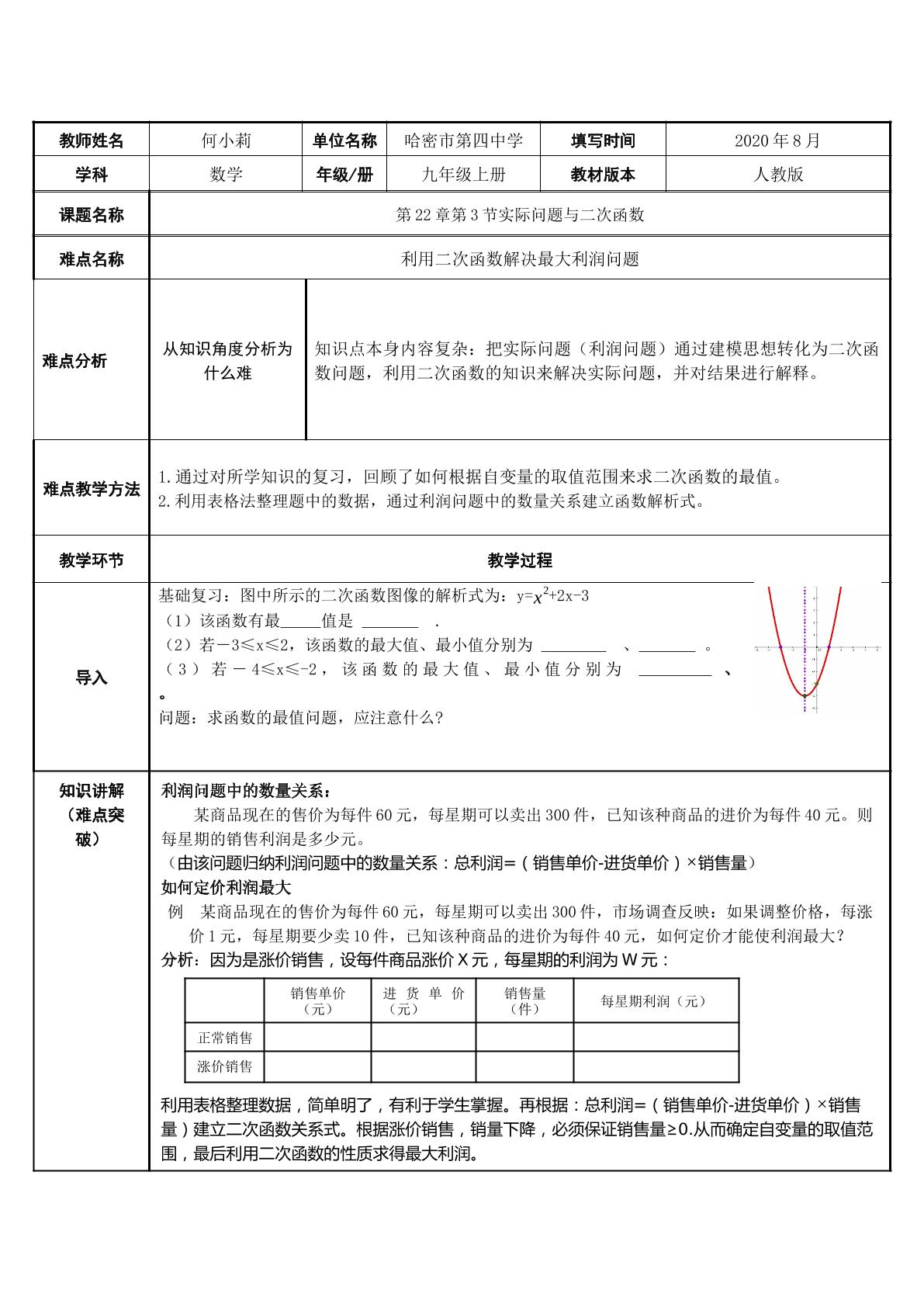 利用二次函数解决最大利润问题